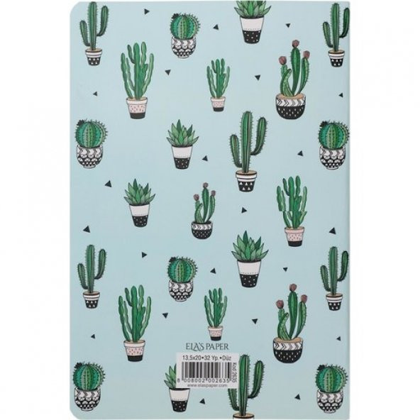 Ela's Paper Kaktüs Çizgisiz Defter Mavi - 2