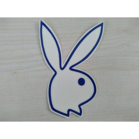 PLAYBOY sticker MAVİ 12cmx7cm PLAYBOY logosu - PLAYBOY arması - PLAYBOY ETİKETİ