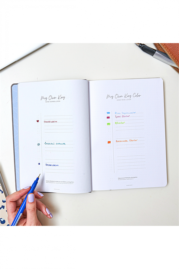 17X24 Keten Noktalı Bullet Journal Defter Koala - 4