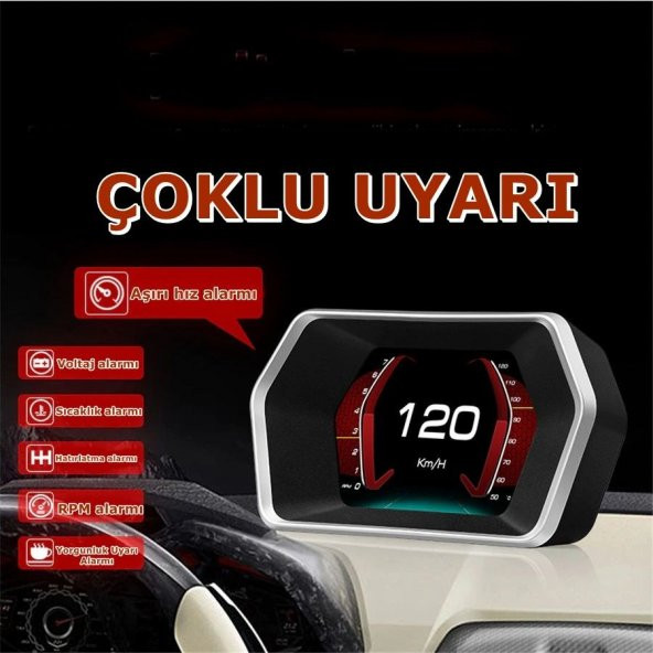 NKT GROUP  P17 Hud Head Up Display Obd ve Gps Destekli  Fonksiyon Araç Data Yansıtıcı Gösterge Ekran - 2
