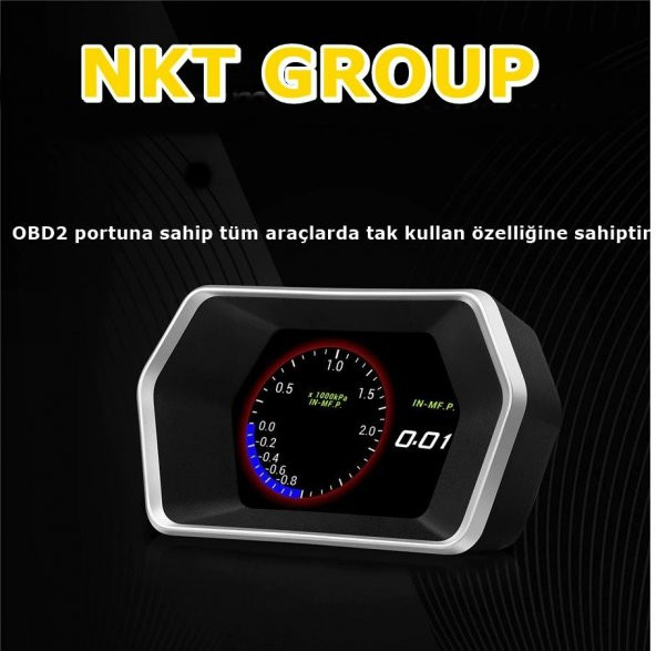 NKT GROUP  P17 Hud Head Up Display Obd ve Gps Destekli  Fonksiyon Araç Data Yansıtıcı Gösterge Ekran - 3