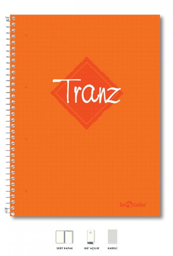 A4 Defter Kareli 200 syf  Turuncu Tranz