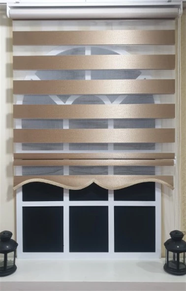 StorBurada Zebra Stor Perde Sütlü Kahverengi ST 035  Kahverengi 140 x 260 - Resim 2