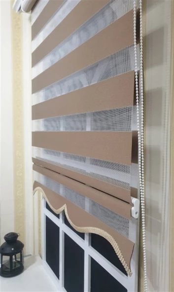 StorBurada Zebra Stor Perde Sütlü Kahverengi ST 035  Kahverengi 50 x 200 - Resim 4