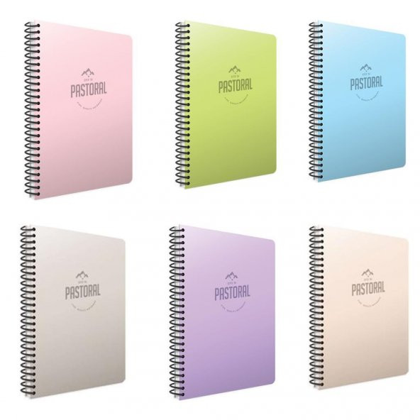 Gıpta Pastoral 60 Yp. A4 Spiralli Pp. Kapak Defter Seti Kareli 6lı