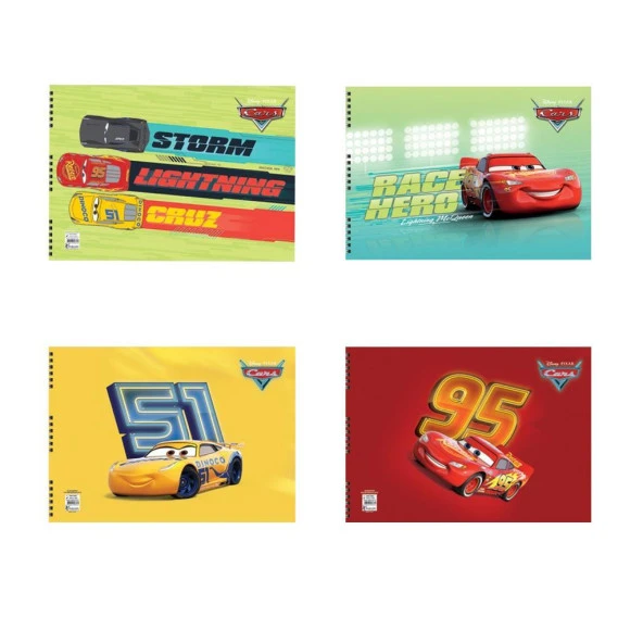 Cars 25*35 15 Yp.Resim Defteri 4'lü