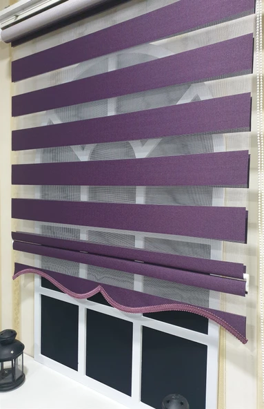 Zebra Stor Perde Mor Etek Dilimli  STB 400 V18  Mor 120 x 200