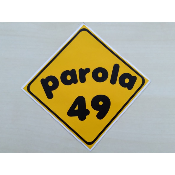 PLAKA 49 STİCKER SARI 11x11cm MUŞ PLAKA STİCKER, PAROLA 49 PLAKA ETİKETİ, 49 PLAKA ÇIKARTMASI ürün görseli
