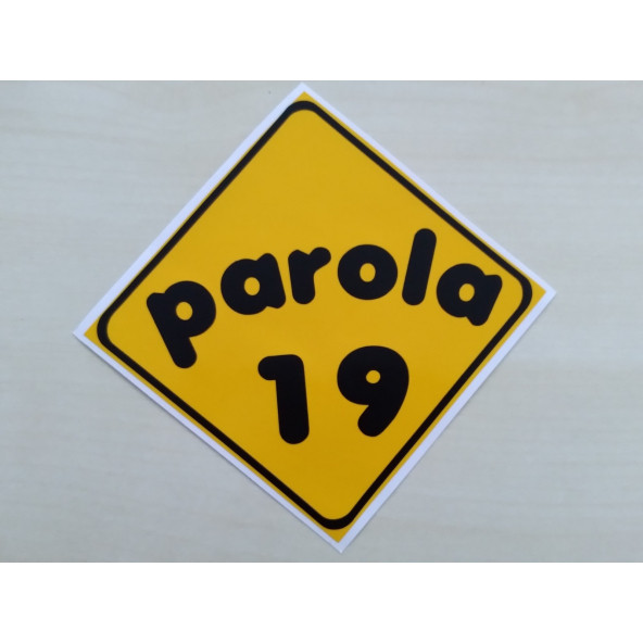 PLAKA 19 STİCKER SARI 11x11cm ÇORUM PLAKA STİCKER, PAROLA 19 PLAKA ETİKETİ, 19 PLAKA ÇIKARTMASI ürün görseli