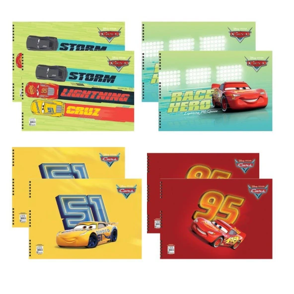 Cars 25*35 15 Yp.Resim Defteri 8'li