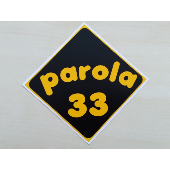 PLAKA 33 STİCKER SİYAH 11x11cm MERSİN PLAKA STİCKER, PAROLA 33 PLAKA ETİKETİ, 33 PLAKA ÇIKARTMASI