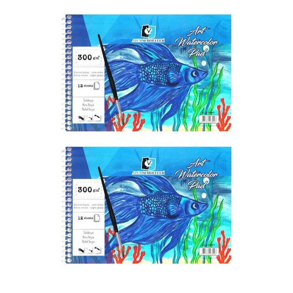 Alex Schoeller Art Spiralli Sulu Boya Defteri A4 300 Gr. 12 YP. ALX-3930 2'Lİ ürün görseli 1