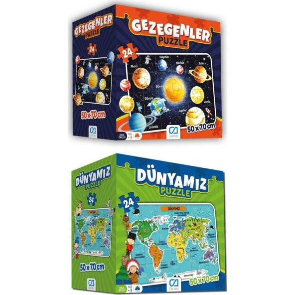 Ca Games 2li Dünyamız ve Gezegenler Yer Puzzle Seti