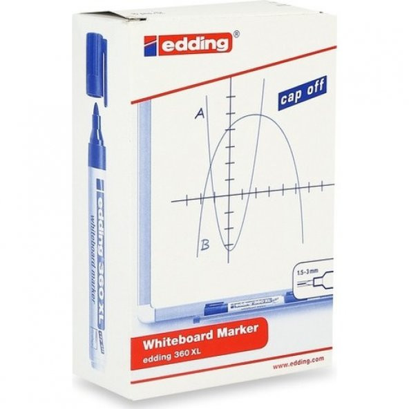 Edding 360 Beyaz Yazı Tahtası Kalemi Kırmızı 10 Lu