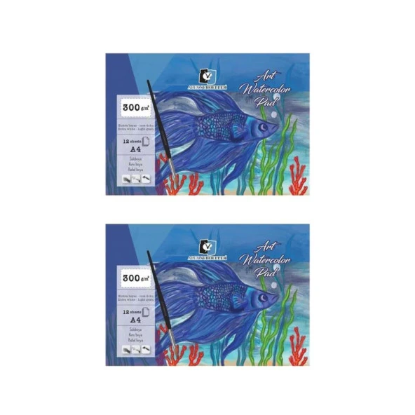 Alex Schoeller Art Suluboya Kağıdı Blok Ince Dokulu Ekstra White 300G 12 Yp A4 ALX-0625 2'li ürün görseli 1