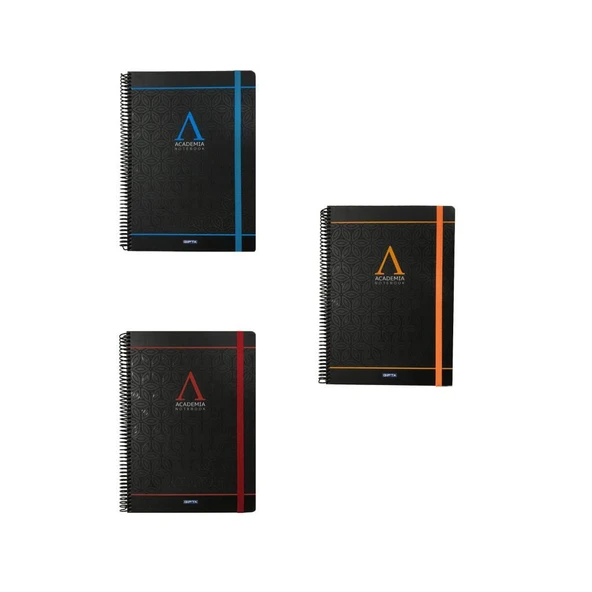 Gıpta Academıa Spiralli Defter A4 120 Yp. Kareli 3'lü ürün görseli