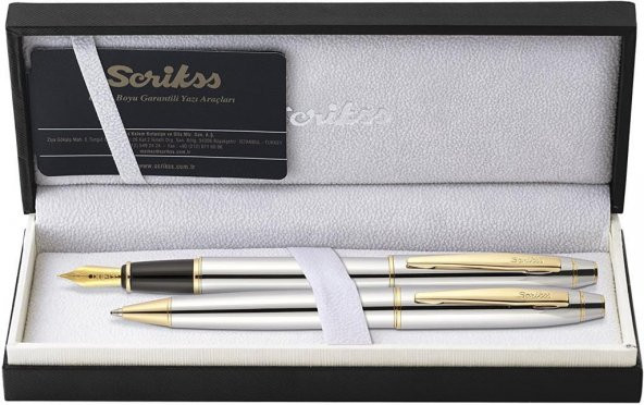 Scrikss 35 Dolma + Tükenmez Kalem Seti Gold Krom - 2