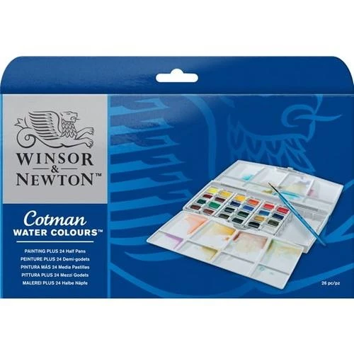 Winsor & Newton Cotman Tablet Sulu Boya Seti 24 Renk - 1