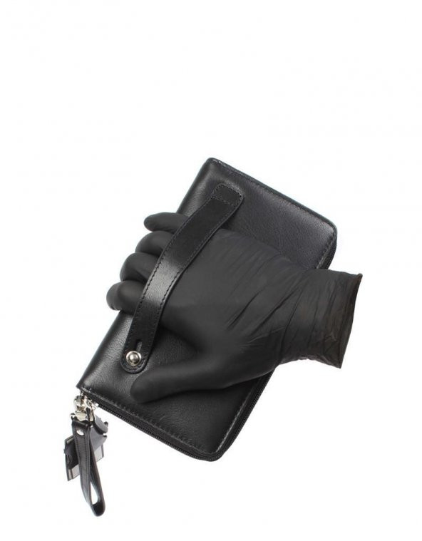 Aka 320-1 Düz Siyah Deri El Çantası - 3