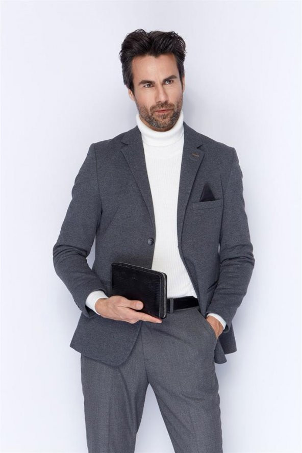 Aka 320-1 Düz Siyah Deri El Çantası - 4