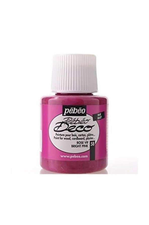 Pebeo Deco Likit Akrilik Boya 110ML Şişe Parlak Pembe - 1