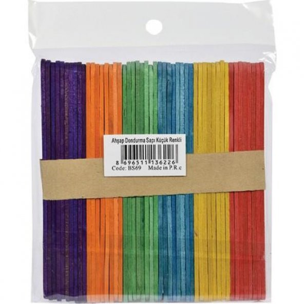 Südor Renkli Dar Dondurma Çubuğu 50 Adet (Ahşap Çubuk)