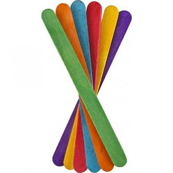 Südor Renkli Dar Dondurma Çubuğu 50 Adet (Ahşap Çubuk) - 2