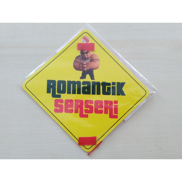 CAM İÇİ SARI DEKOR PLAKA KARE ROMANTİK SERSERİ (11x11cm) YAPIŞTIRMALI (Dekor Levha) SARI PLAKA - 1