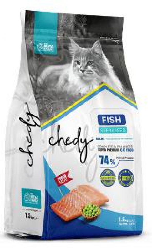 Chedy Super Premıum Kısırlaştırılmış Balıklı Yetişkin Kedi Maması 1,5 Kg