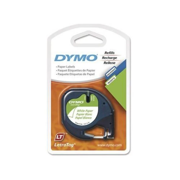 Dymo Şerit Let.Kağıt 12 mm x 4 m Beyaz 91200