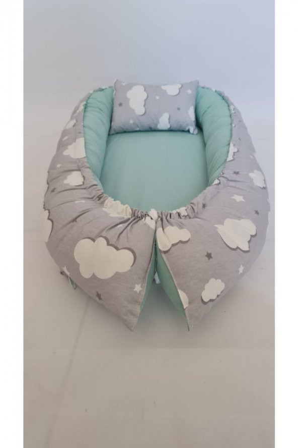 Gri Bulut Yeşil Babynest Bebek Yuvası - 3