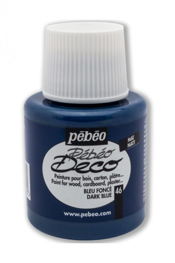 Pebeo Deco Mat Ahşap Boyası 110ML Şişe Koyu Mavi - 1