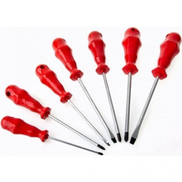 Mıknatıslı Düz ve Yıldız Uçlu 7 Parça Tornavida Seti