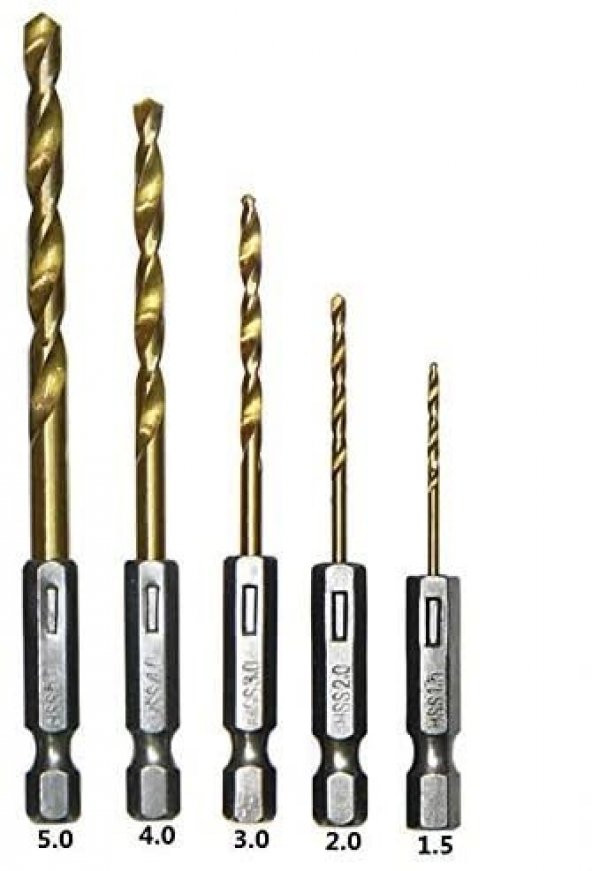 Şarjlı Matkap Ucu Şarjlı Tornavida Ucu 5 Parça Set Vidalama Matkap Uc Seti