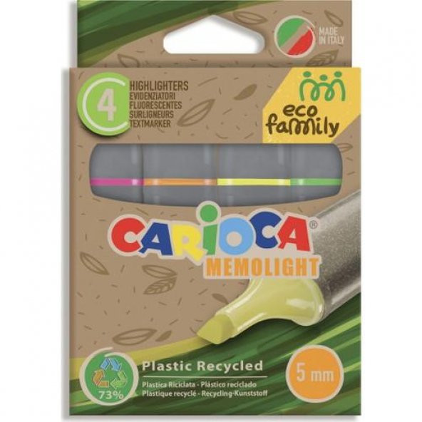 Carioca Eco Famıly Fosforlu İşaretleme Kalemi 4lü 4 Renk - 1