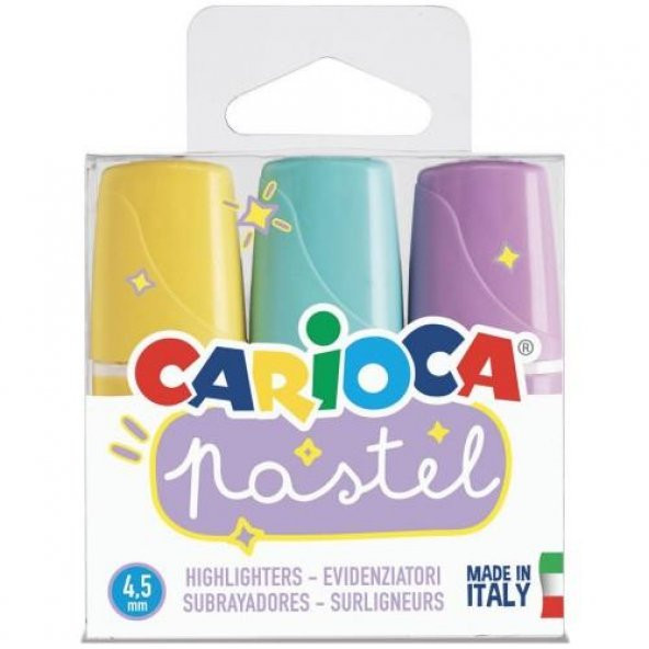 Carioca Pastel Renk Mini İşaretleme Kalemi 3Lü