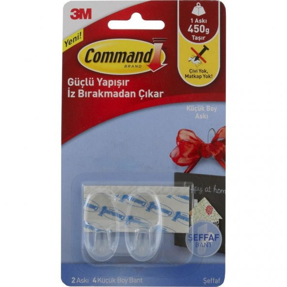 Command Küçük Boy Şeffaf Askı 17092