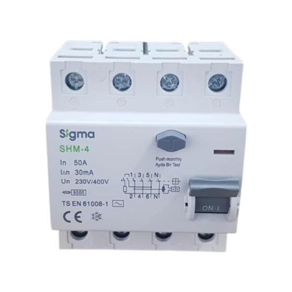 4X50A 30MA KAÇAK AKIM RÖLESİ (5Lİ) SİGMA