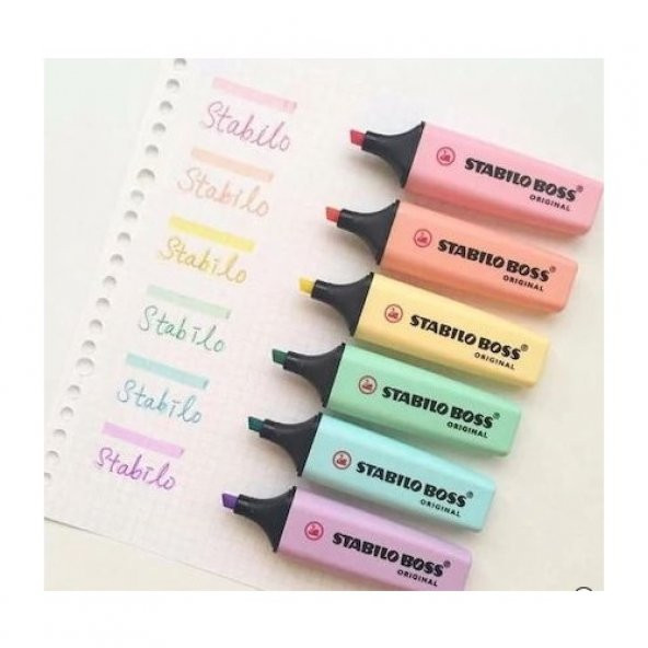 Stabilo Boss Pastel Fosforlu Kalem 6 Renk - 3