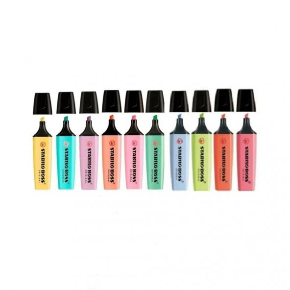 Stabilo Boss Pastel Fosforlu Kalem 10 Renk ( 6 Renk + 4 Yeni Renk )