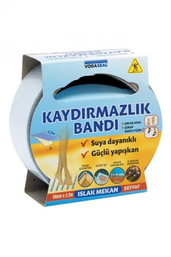 Vodaseal Islak Mekan Kaydırmazlık Bandı 36Mm X 2,5M Şeffaf