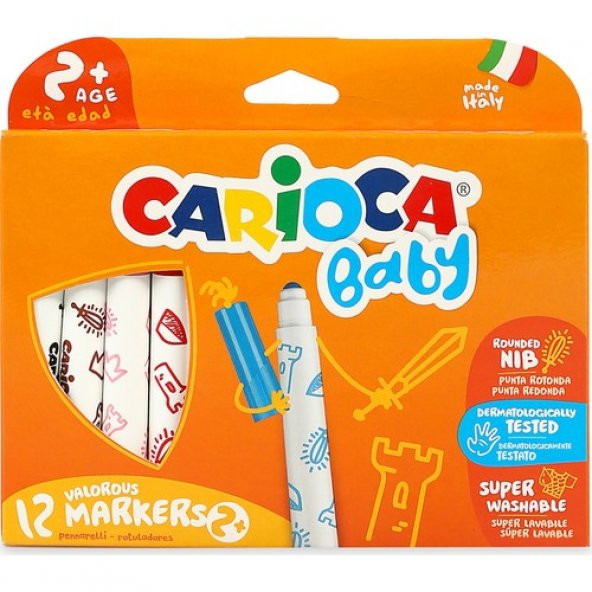 Carioca Jumbo Bebek Süper Yıkanabilir Keçeli Boya Kalemi 12li
