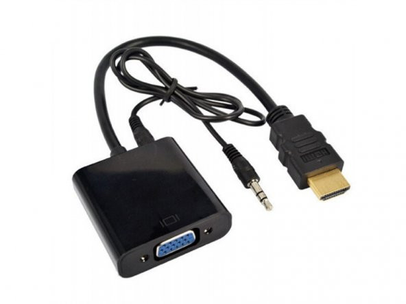 HDMI Giriş - VGA Çıkış Ses Çıkışlı Çevirici Kablo