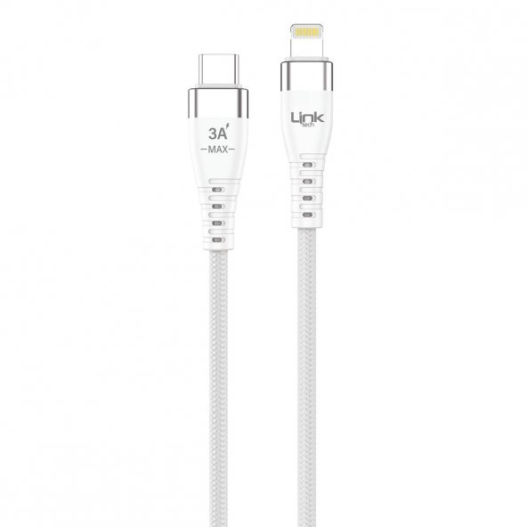 Linktech G821 Supper Silicon Tech 20W PD USB-C Seyahat Şarj Aleti Lightning Kablo Set Beyaz - 5