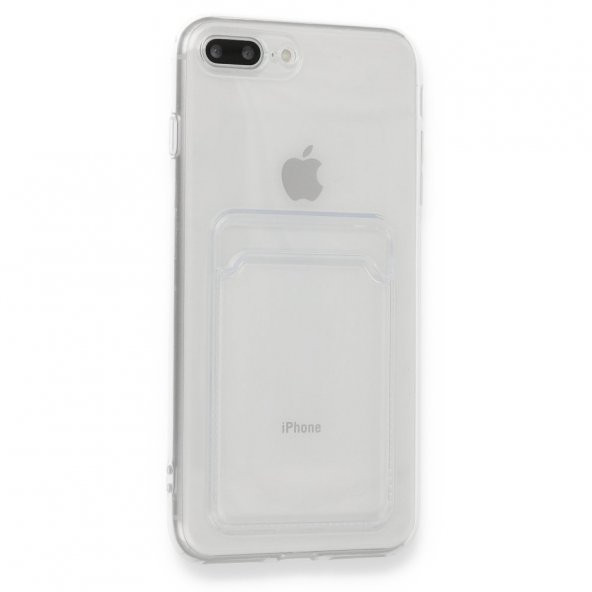 iPhone 7 Plus / 8 Plus Kılıf Cardy Şeffaf Kartlık Cepli Kapak