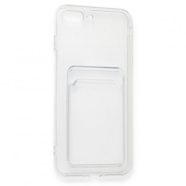 iPhone 7 Plus / 8 Plus Kılıf Cardy Şeffaf Kartlık Cepli Kapak - 2