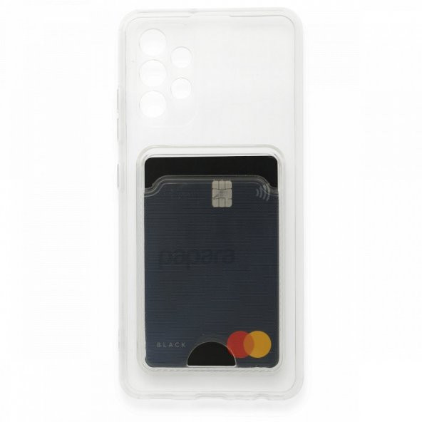 Samsung Galaxy A72 Kılıf Cardy Şeffaf Kartlık Cepli Kapak - 3