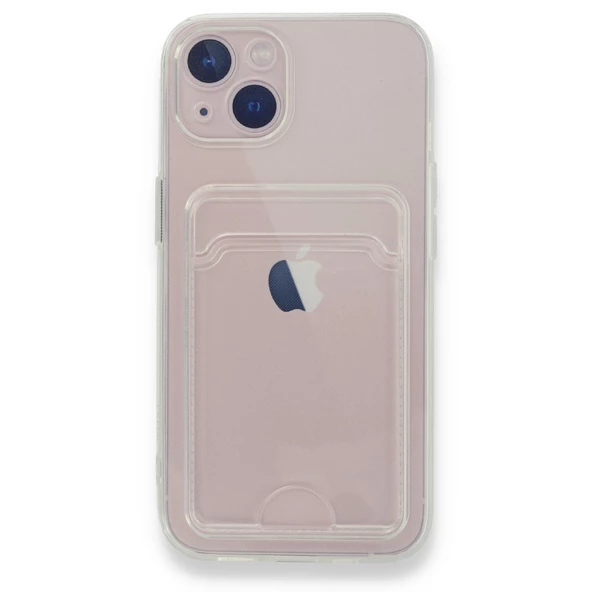 iPhone 13 Kılıf Cardy Şeffaf Kartlık Cepli Kapak - 3