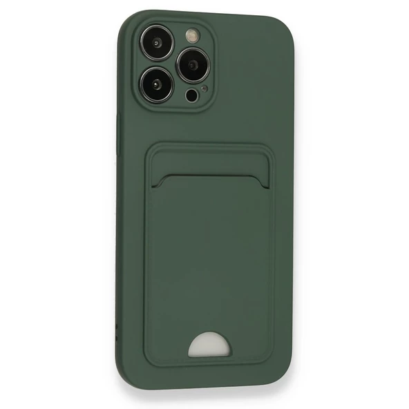 FitCase iPhone 13 Pro Cardy Soft Delikli Kartlık Cepli Silikon Kapak - 4