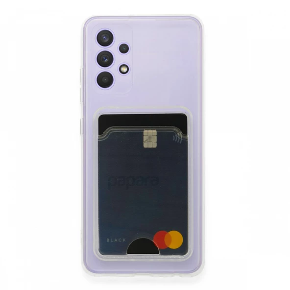 Samsung Galaxy A72 Kılıf Cardy Şeffaf Kartlık Cepli Kapak
